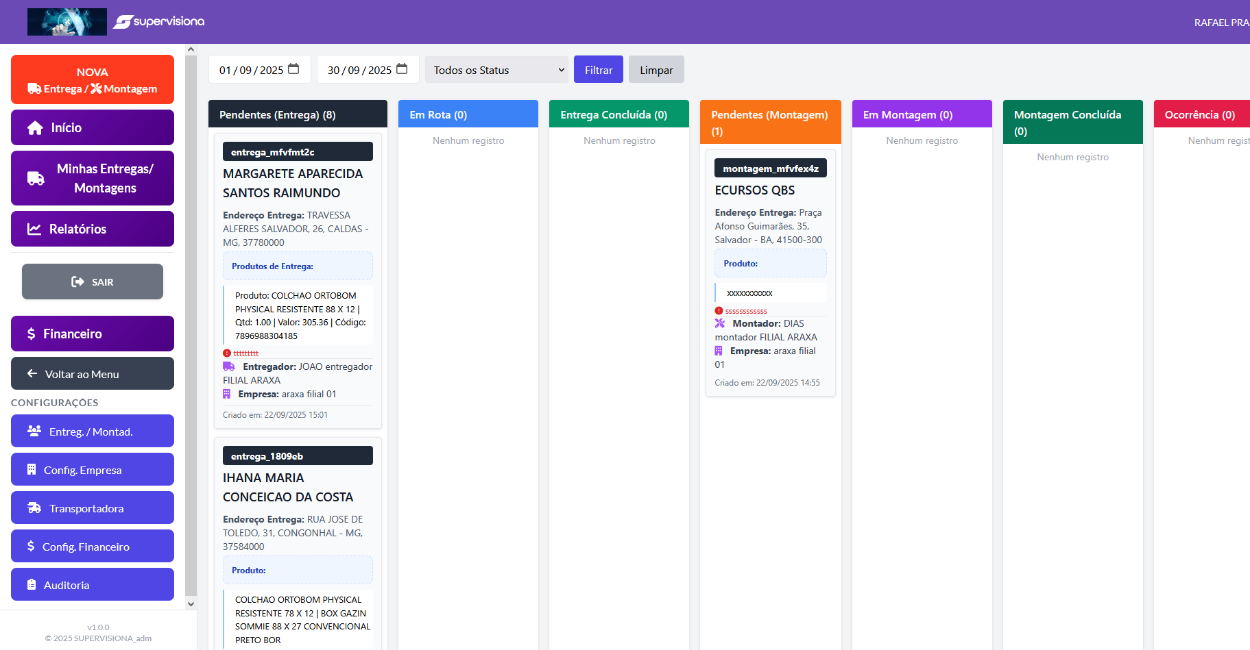 Dashboard de Entregas